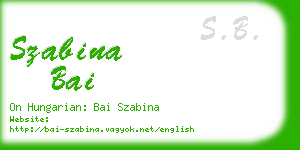 szabina bai business card